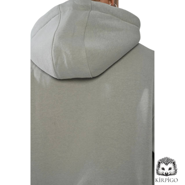 Baskısız Sweatshirt Oversize Hoodie - Görsel 6