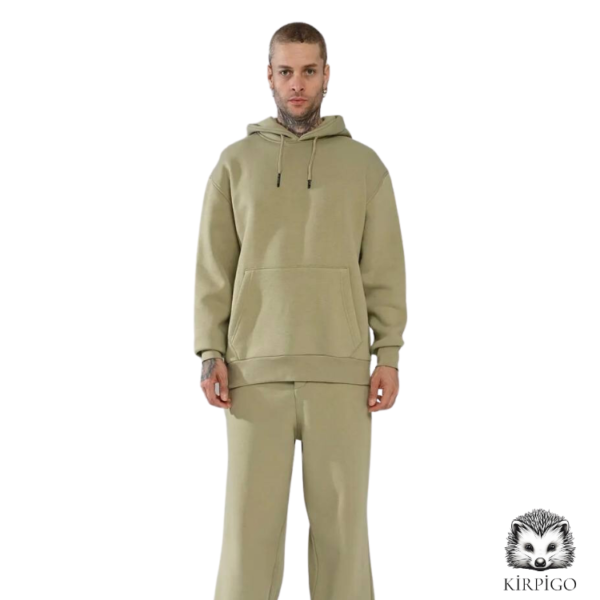Baskısız Sweatshirt Oversize Hoodie