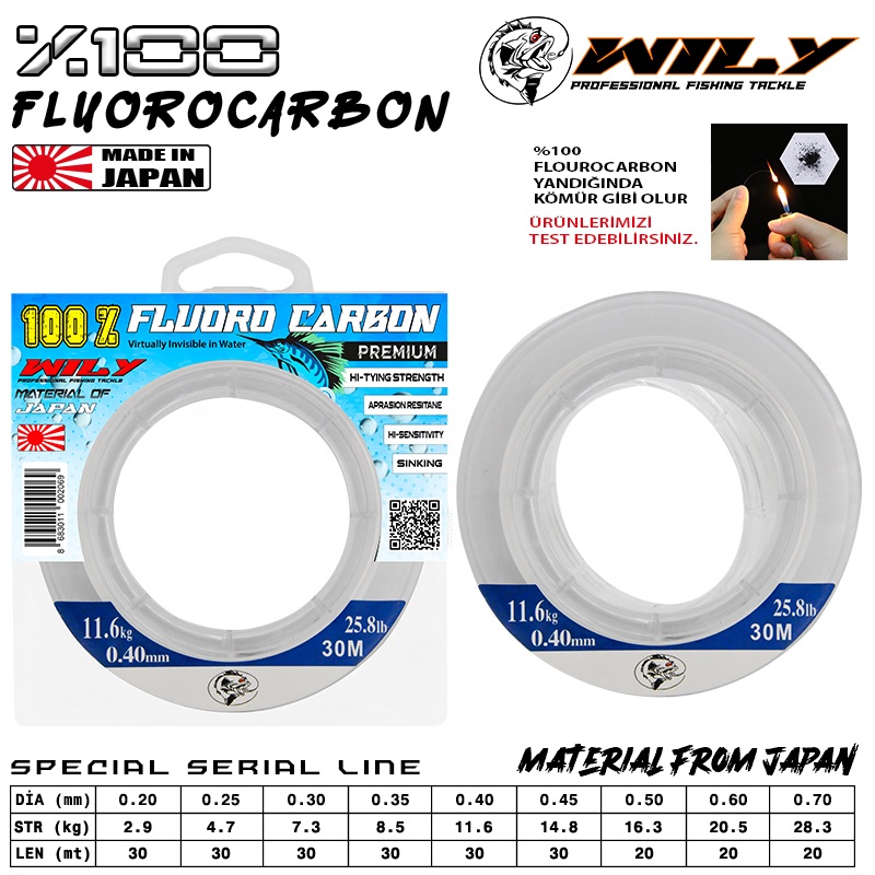 Wily Trout Fluoro Carbon Misina 30mt