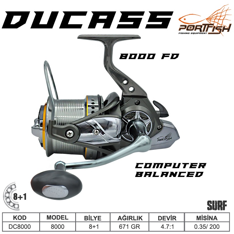 Portfish Ducass 8000 Surf Makinası 8+1BB