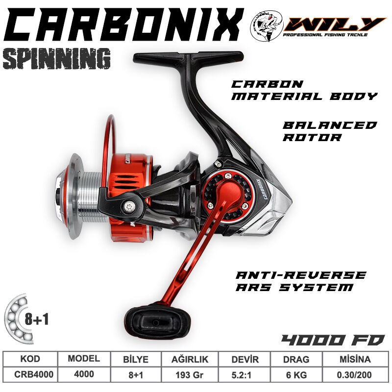 Wily Carbonix 4000 Spin Makinası 8+1BB